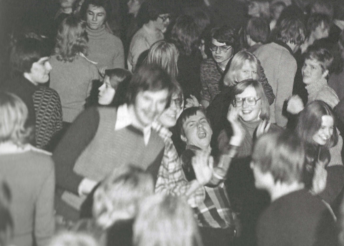 Det gick hårt till på Tavastias disko i början av 1980-talet. Foto: Arkivet för tavastlänningarnas studentstiftelse