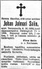 Kuolinilmoitus. Suomen Sosialidemokraatti, 26.04.1919, nro 95, s. 1. Kansalliskirjaston digitaaliset aineistot.
